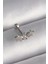 316L Çelik Gümüş Renk Zirkon Taşlı Çiçek Tragus Piercing - 1