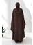 Tunik, Pantolon ve Abaya Üçlü Takım 8663 Kahverengi 2