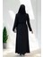 Taş Detaylı Şallı Elbise Takım 3953 Siyah 2