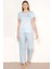 Kısa Kol Mevsimlik Pijama Takımı Viskon Alperi 780-22 4