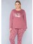 Büyük Beden Battal Uzun Kol Mevsimlik Pijama Takımı Viskon Alperi B790-26 4