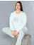 Büyük Beden Battal Uzun Kol Mevsimlik Pijama Takımı Viskon Alperi B790-35 4
