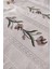 Gül Nakışlı Jakarlı Kadife El Yüz Havlusu - 50x90 cm-Gri 1