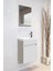 Fit Banyo Dolabı Seti (45 cm Mozambik Gri Aynalı Lavabolu Mdf) 1