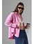 Kadın Gömlek Toz Şeker Pembe Oversize Rahat Kesim Poplin Kumaş Gomlek 2