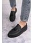 SLW153 Bloom Bağcıksız Püsküllü Cilt Erkek Günlük Spor Klasik Ayakkabı Cst - Siyah 4