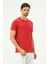 Kırmızı Casual Sıfır Yaka Büyük Beden Bıg Sıze Erkek Tişört 2