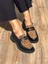 Minoa Deri Leopar Desenli Siyah Kadın Loafer 1