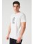 Erkek Ekru Bisiklet Yaka Como Lake Baskı Tişört 3