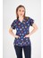 Unisex Pati Desenli Veteriner Doktor Hemşire Hastane Scrubs Tek Üst Üniforması 3