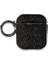 Airpods 1/2 Nesil ile Uyumlu Parıltılı Simli Lüks Kılıf - Zarif ve Işıltılı Tasarım, Anahtarlık Halkalı (Black) 1