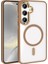 Samsung Galaxy S25 Plus ile Uyumlu Kılıf Bej Delexo Kablosuz Şarj Özellikli Kapak (Samsung Galaxy S25 Plus ile Uyumlu, Bej) 1