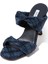 95MM Topuklu Şık Denim Görünümlü Tweed Terlik 5