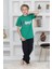 Kapip Yeşil Sport Baskılı Kısa Kollu Erkek Çocuk Pijama Takımı 11-15 Yaş 5093-Y 1