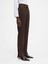 Yüksek Bel Yün Kumaş Slit Pantolon Tapered Bacaklar, Yan Cepler ve Dekoratif Şerit 3