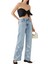 Çiçek Desenli Denim Pantolon 2