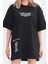 Bisiklet Yaka Baskılı Oversize T-Shirt - Siyah 2