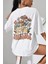 Baskılı Oversize T-Shirt - Beyaz 1