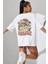 Baskılı Oversize T-Shirt - Beyaz 3