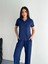 Osy Modal Yumuşak Dokulu Kumaş Kısa Kollu Yakalı T-Shirt Pantalon Ikili Takım- Lacivert 1