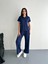 Osy Modal Yumuşak Dokulu Kumaş Kısa Kollu Yakalı T-Shirt Pantalon Ikili Takım- Lacivert 3