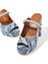 Şık Platform Topuklu Peep-Toe Sandalet 5