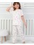 Kız Çocuk %100 Pamuklu Beyaz-Pembe Kalp Desenli Pijama Takımı 1