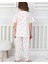 Kız Çocuk %100 Pamuklu Beyaz-Pembe Kalp Desenli Pijama Takımı 3
