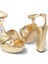 Gold Renkli Yüksek Topuklu Platform Sandalet 3