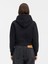 Klasik Cropped Grosgrain Logo Kapüşonlu Hoodie Pamuk Fleece, Şık Tasarım 2