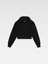 Klasik Cropped Grosgrain Logo Kapüşonlu Hoodie Pamuk Fleece, Şık Tasarım 4