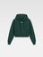 Klasik Cropped Grosgrain Logo Kapüşonlu Hoodie Pamuk Fleece, Şık Tasarım 4
