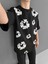 Ön ve Arka Baskılı Oversize Bisiklet Yaka T-Shirt- Siyah 1