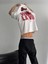 Baskılı Oversize Bisiklet Yaka T-Shirt - Beyaz 5