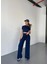 Osy Modal Yumuşak Dokulu Kumaş Kısa Kollu Crop Rahat Pantalon Ikili Takım - Lacivert 5