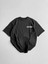 Baskılı Oversize Bisiklet Yaka T-Shirt - Siyah 2