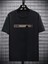 Baskılı Oversize Bisiklet Yaka T-Shirt - Siyah 1