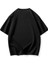 Baskılı Oversize Bisiklet Yaka T-Shirt - Siyah 2