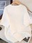 Baskılı Oversize Bisiklet Yaka T-Shirt - Beyaz 3