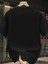 Baskılı Oversize Bisiklet Yaka T-Shirt - Siyah 2