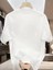 Baskılı Oversize Bisiklet Yaka T-Shirt - Beyaz 4