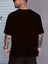 Baskılı Oversize Bisiklet Yaka T-Shirt - Siyah 2