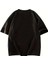 Baskılı Oversize Bisiklet Yaka T-Shirt - Siyah 4