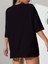 Baskılı Oversize Bisiklet Yaka T-Shirt - Siyah 4