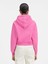 Klasik Cropped Grosgrain Logo Kapüşonlu Hoodie Pamuk Fleece, Şık Tasarım 2