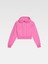 Klasik Cropped Grosgrain Logo Kapüşonlu Hoodie Pamuk Fleece, Şık Tasarım 4