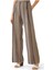 Zigzag Desenli Geniş Paça Pantolon - Kahverengi 5