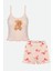 Kadın Ince Askılı Desenli Pamuklu Şortlu Pijama Takımı 1
