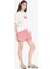 Regular Fit Pijama Takımı Kısa Kollu Baskılı Pijama Üstü Esnek Belli Şort Pijama Altı-Fall in Love F1958AX25SP 2