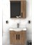 Lacrime 65 cm Beyaz Renkli Mdf, Oval Seramik Lavabolu, Alt ve Üst Dolaplı, Banyo Dolabı Takımı 1